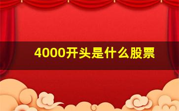 4000开头是什么股票