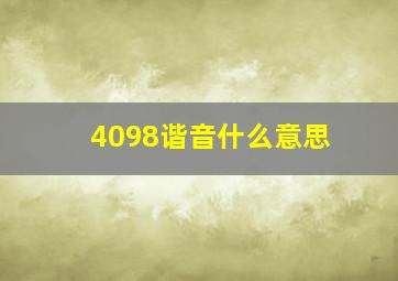 4098谐音什么意思