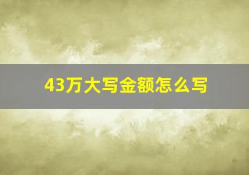 43万大写金额怎么写