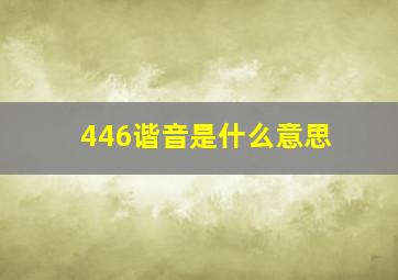 446谐音是什么意思