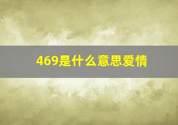 469是什么意思爱情