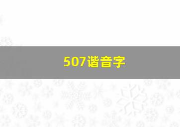 507谐音字