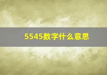 5545数字什么意思