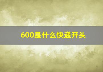 600是什么快递开头