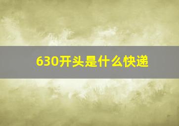 630开头是什么快递