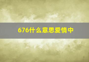 676什么意思爱情中