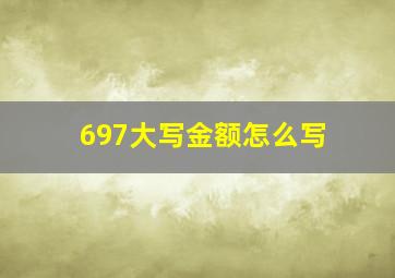 697大写金额怎么写