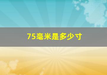 75毫米是多少寸