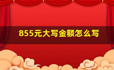 855元大写金额怎么写