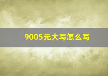 9005元大写怎么写