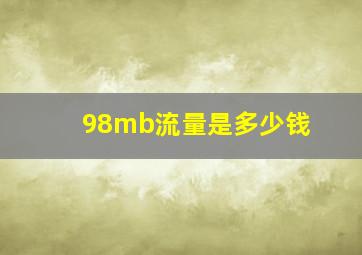 98mb流量是多少钱