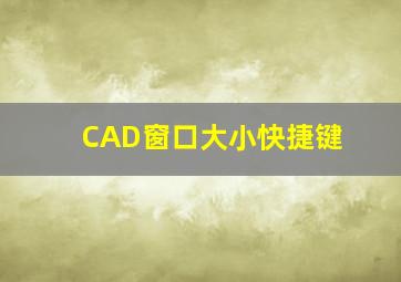 CAD窗口大小快捷键