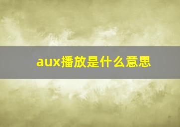 aux播放是什么意思