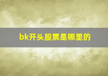 bk开头股票是哪里的