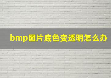 bmp图片底色变透明怎么办