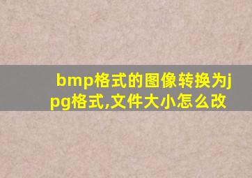 bmp格式的图像转换为jpg格式,文件大小怎么改