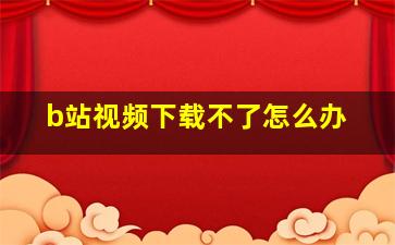 b站视频下载不了怎么办