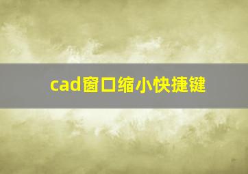 cad窗口缩小快捷键