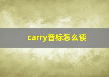 carry音标怎么读