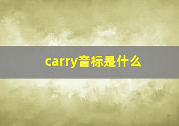 carry音标是什么