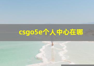 csgo5e个人中心在哪