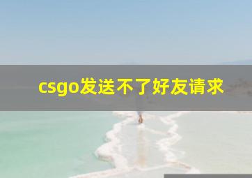 csgo发送不了好友请求