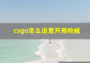 csgo怎么设置开局枪械