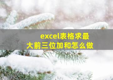 excel表格求最大前三位加和怎么做