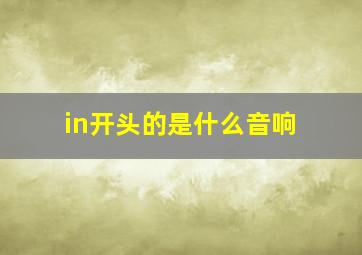 in开头的是什么音响