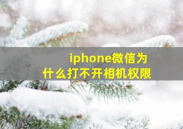 iphone微信为什么打不开相机权限