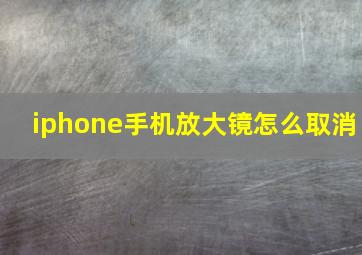 iphone手机放大镜怎么取消