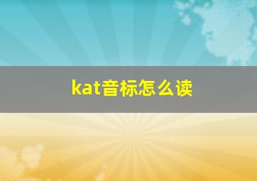 kat音标怎么读