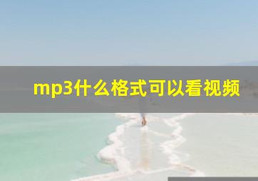 mp3什么格式可以看视频