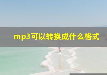 mp3可以转换成什么格式