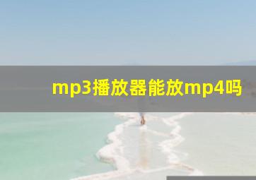 mp3播放器能放mp4吗