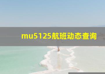 mu5125航班动态查询