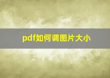 pdf如何调图片大小