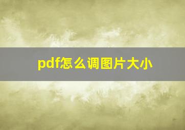 pdf怎么调图片大小