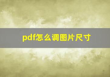 pdf怎么调图片尺寸