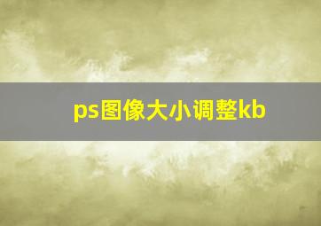 ps图像大小调整kb