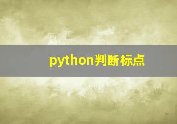 python判断标点