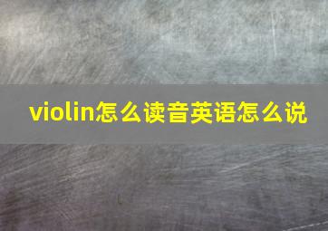 violin怎么读音英语怎么说