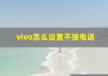 vivo怎么设置不接电话