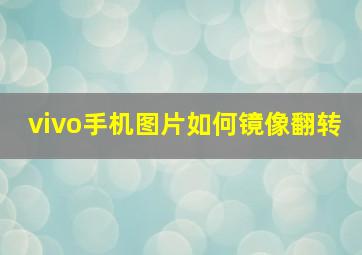 vivo手机图片如何镜像翻转