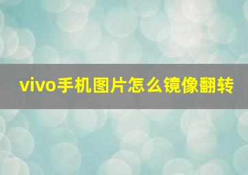 vivo手机图片怎么镜像翻转