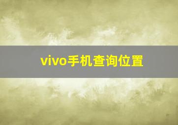 vivo手机查询位置