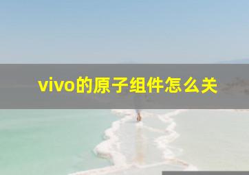 vivo的原子组件怎么关