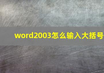 word2003怎么输入大括号