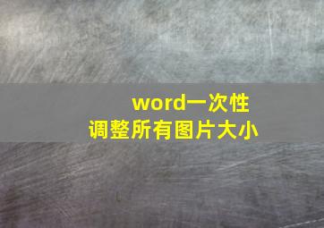 word一次性调整所有图片大小