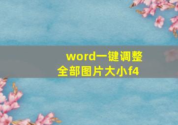 word一键调整全部图片大小f4